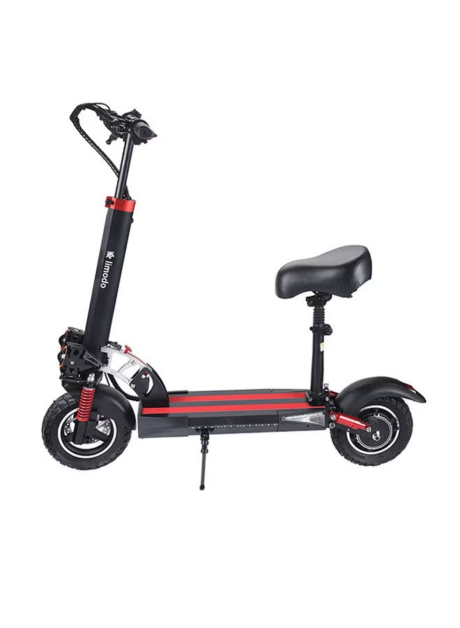 Crony Electric Scooter for Youth (with comfortable seat and LED lighting) – Red in Black