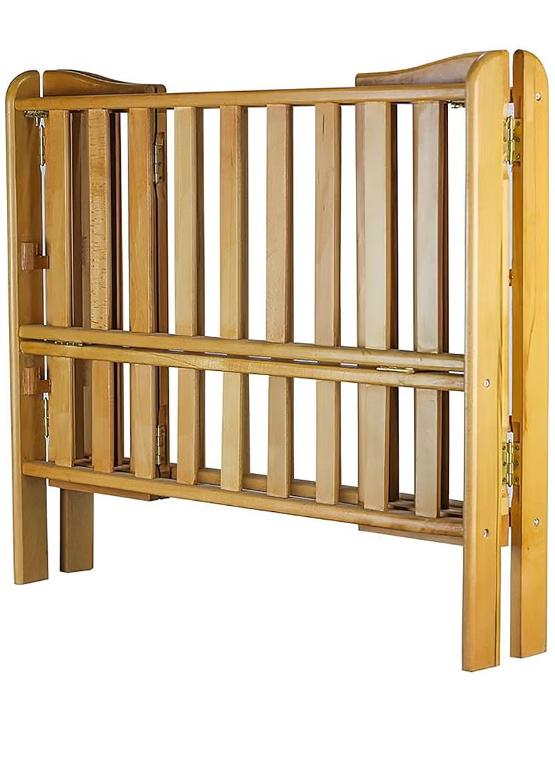 Foldable and Adjustable Wooden Baby Crib – A Practical and Safe Design for Your Baby's Comfort by Happy Kiddo