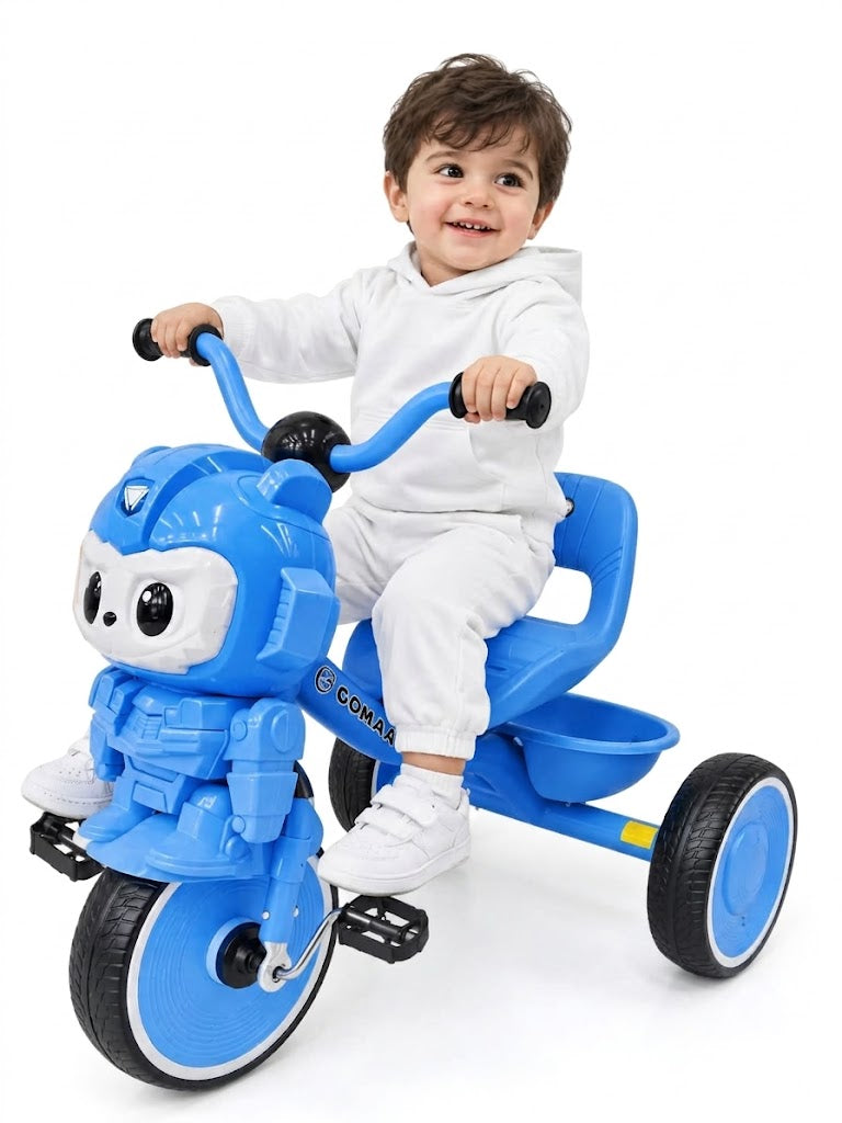 🤖 The "Robot Age" children’s tricycle in sky blue by Gomaa – your little one’s first companion for adventures! 🤖
