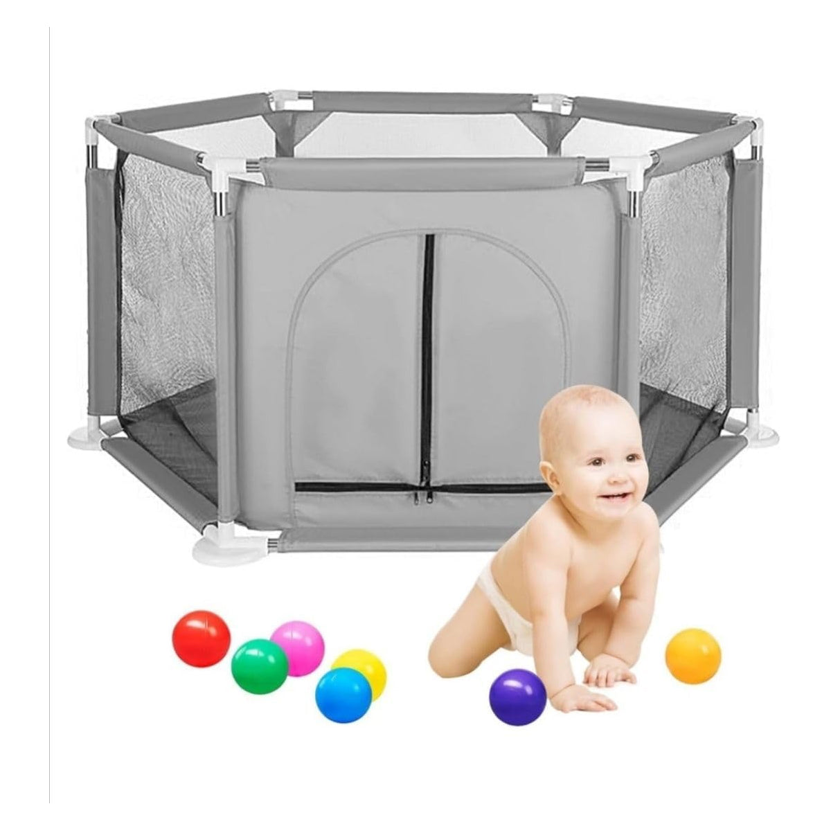 Hexagonal children's playhouse-grey