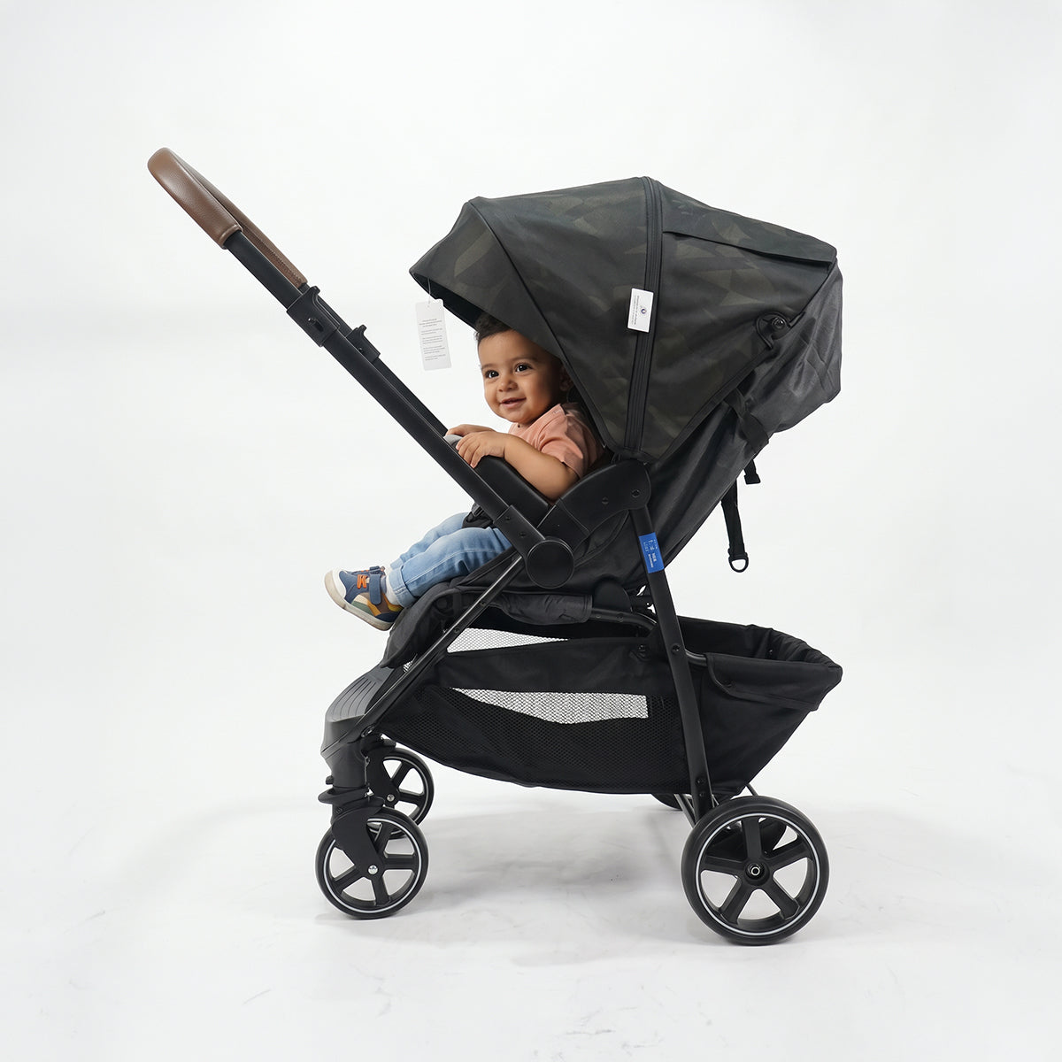 infinity Baby Stroller comfortably Foldable, One-Handed, 5-Point Safety Belts, Fits up to 30 kg_black