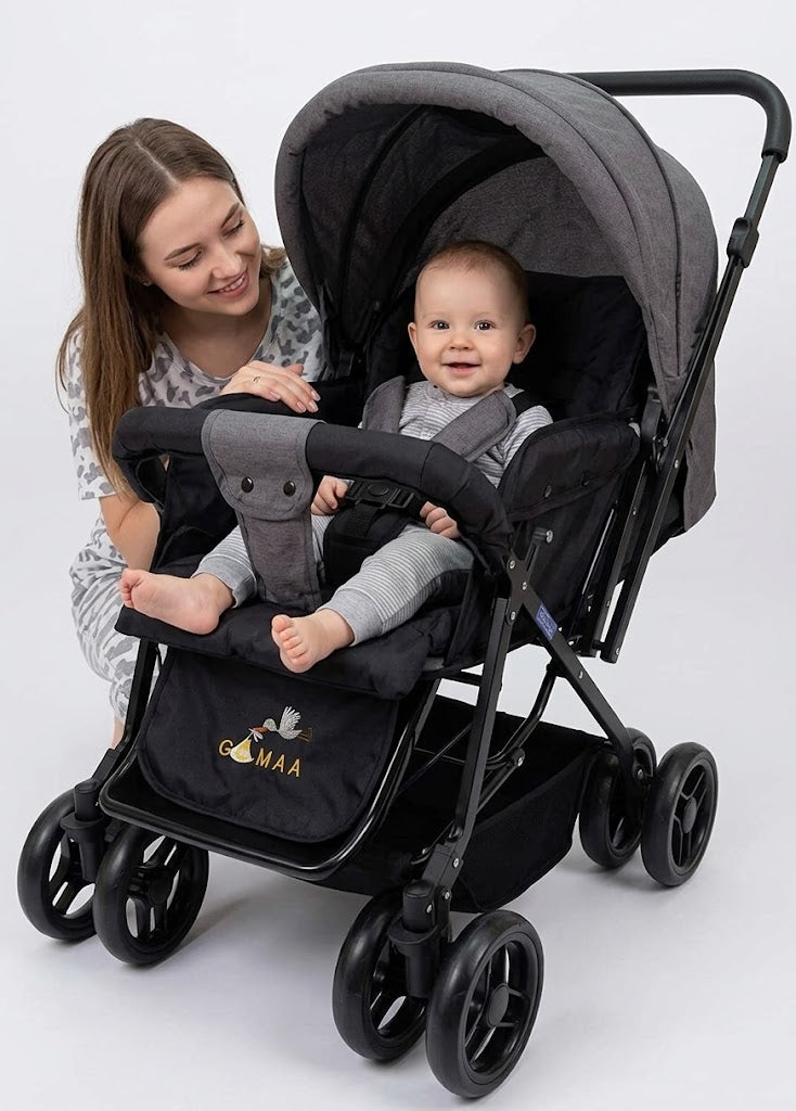 "Gomaa" Stroller – featuring a safe and highly comfortable design for your child. Dark Gray