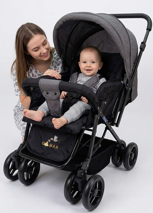 "Gomaa" Stroller – featuring a safe and highly comfortable design for your child. Dark Gray