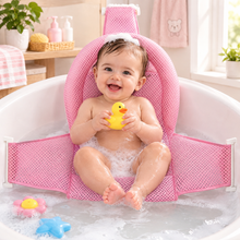 🛁 Safe Mesh Baby Bath Cushion – Comfort, safety, and unrestrained fun! In pink, from Happy Kiddo! 👶✨