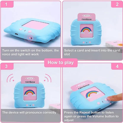 Educational talking flashcard game with an erasable drawing screen to develop your child's skills.