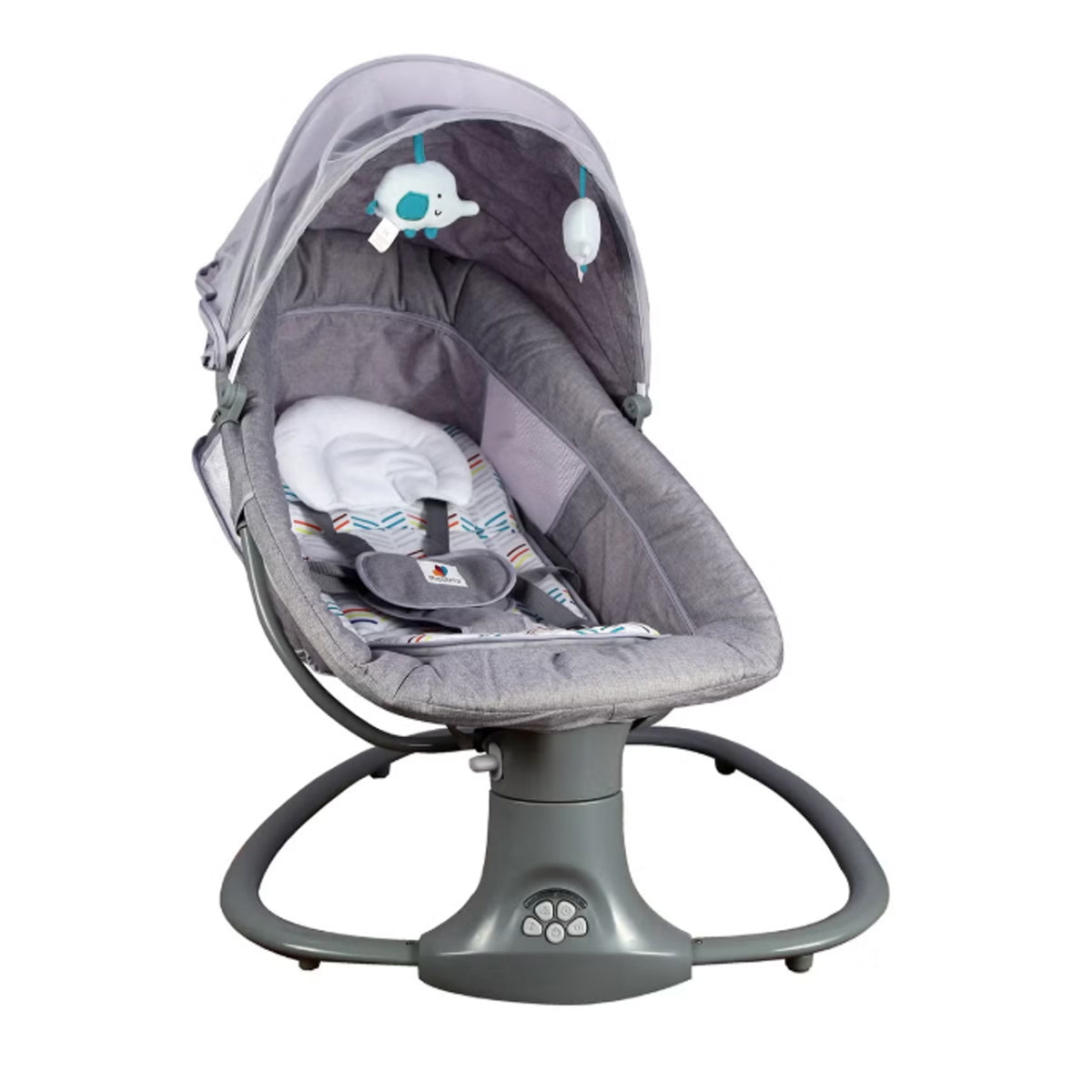 3-in-1 Baby Bassinet Swing | Remote Control | 5 Speeds | Up to 36 Months | Grey