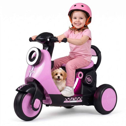6V Kids Ride on Motorcycle with Light-Up Deck and Music for 3+ Years Old