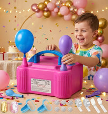 Electric Air Balloon Pump Set, Electric Blower Machine Dual Nozzle 220V-240V 600W Balloon Inflator Accessory for Birthday Wedding Festival Party Decoration_HAPPY_KIDDO