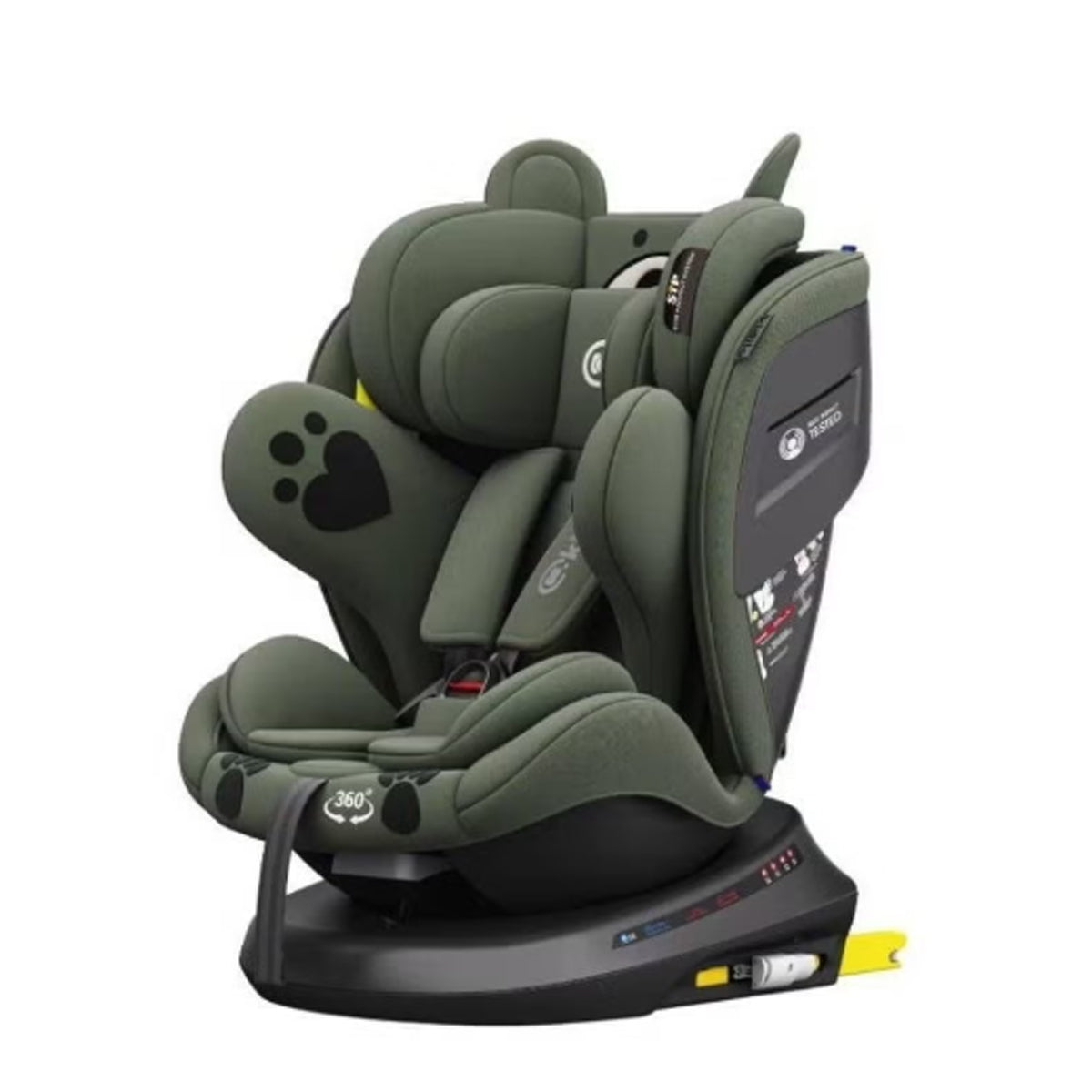 Kiddilo 360 Rotation Isofix Child Car Seat - Green