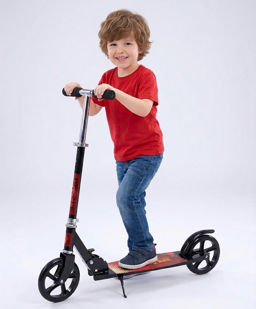 Cool Baby Metal Scooter – Large, Versatile, Foldable Scooter – Adjustable, Featuring a Non-Slip Deck and Wear-Resistant Wheels – Suitable for Children and Adults (Ages 3 and Up) | Supports Weight Up to 120 kg (Color: black)