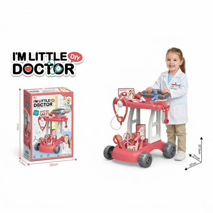 Happy Kiddo Children's Medical Toy Cart with Wheels and Handle for Developing Imaginative Skills🩺