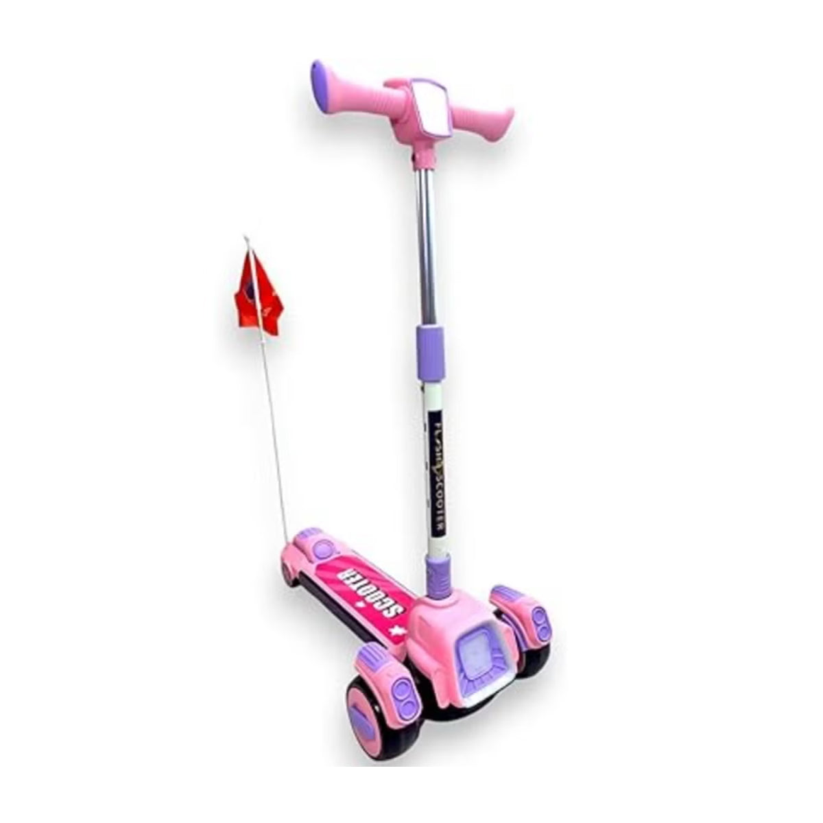 Kids 3-Wheel Scooter | Foldable & Adjustable | Music | LED Wheels | Pink