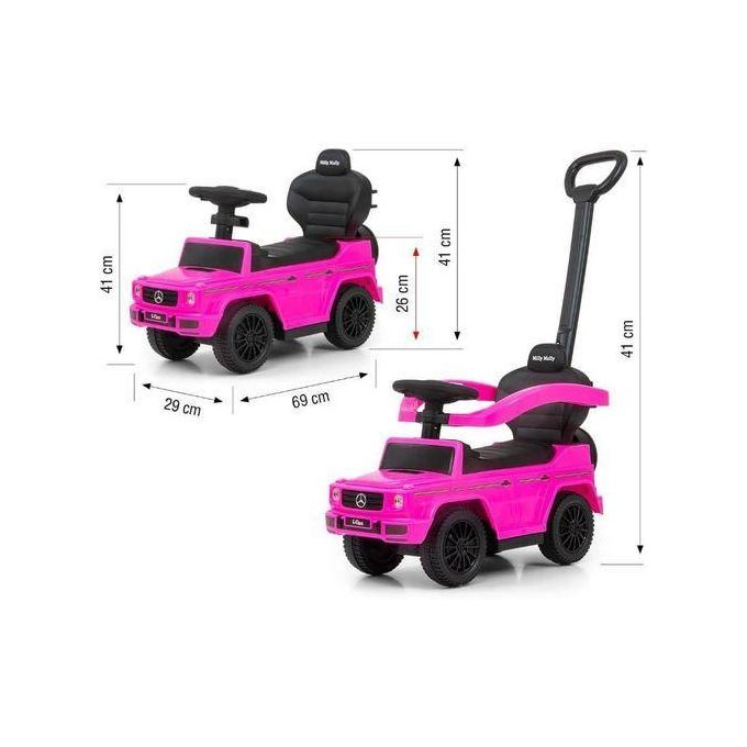 Happy Kiddo Licensed Ride-On Car for Kids (Foot-to-Floor – Pink)