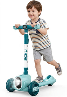 🛴 Happy Kiddo’s smart, light-up kids’ scooter—featuring a fun, attractive design in an elegant bule color 🛴