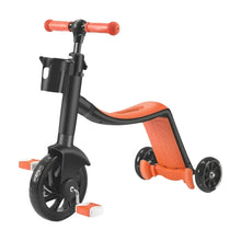 3-in-1 Kids Scooter, Convertible Design Adjustable Height - Orange
