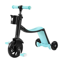 3-in-1 Kids Scooter, Convertible Design Adjustable Height - blue