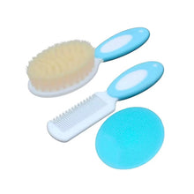 CHICCO Baby Hair Brush & Comb Set | Newborn & Toddler | Soft Goat Bristles | Blue