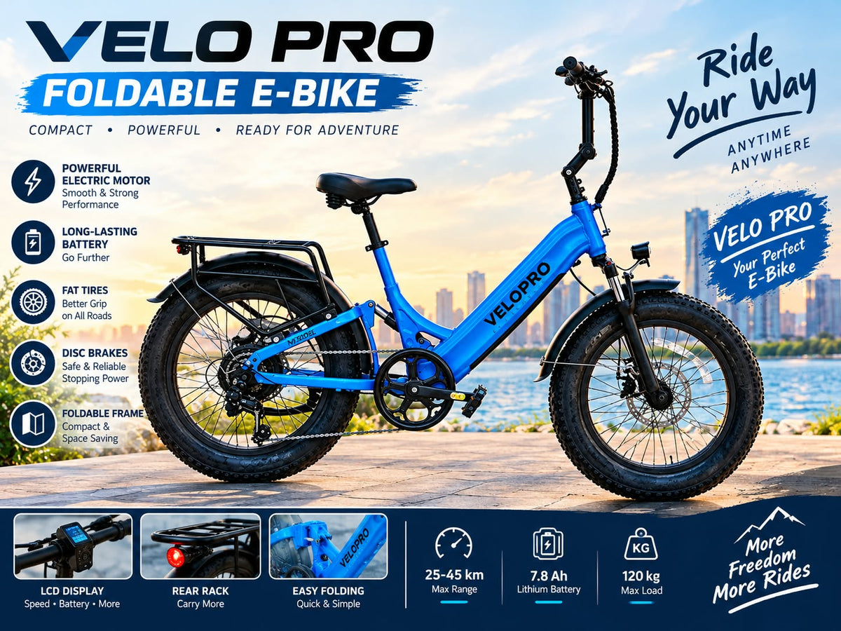 VELOPRO M200E GALAXY CYCLE – Electric Fat Tire Bike Blue🚴‍♂️⚡