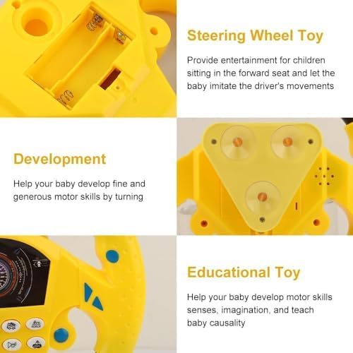 Happy Kiddo Steering Wheel Toy | Kids' Car Steering Wheel | Portable Driving Simulator Console with Music for Backseat Play | Steering Wheel Toy | Gift-Ready Steering Wheel Toy