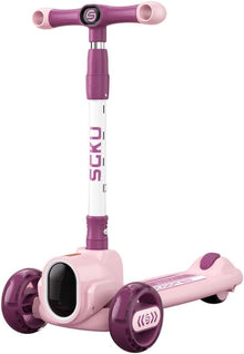 🛴 Happy Kiddo’s smart, light-up kids’ scooter—featuring a fun, attractive design in an elegant mauve color 🛴