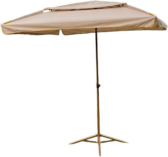 Large 3-Color Rain and Sun Protection Umbrella – Outdoor Garden Umbrella with Lighting by Happy Kiddo