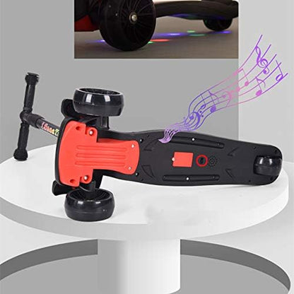 🛴 "Happy Kiddo" Kids' Sports Scooter with Lights – Suitable for Boys and Girls (Red) 🛴