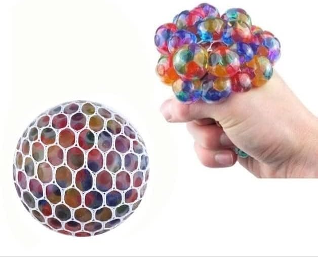 Magical mesh stress ball filled with colorful beads 🌈✨