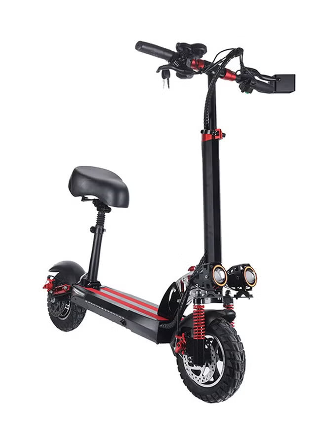 Crony Electric Scooter for Youth (with comfortable seat and LED lighting) – Red in Black