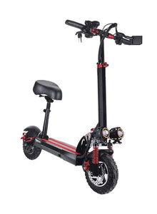 Crony Electric Scooter for Youth (with comfortable seat and LED lighting) – Red in Black
