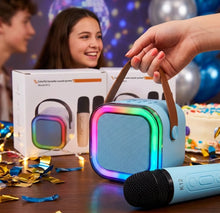 K12 Speaker Machine Bluetooth-Compatible Wireless Karaoke Mic Speaker Multi-Compatibility Modes, RGB Lights | Party POP Bluetooth Speaker with Mic
