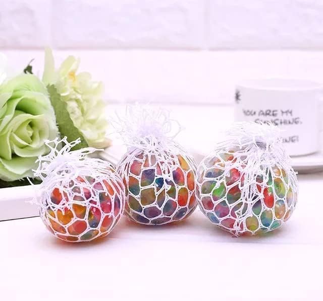 Magical mesh stress ball filled with colorful beads 🌈✨