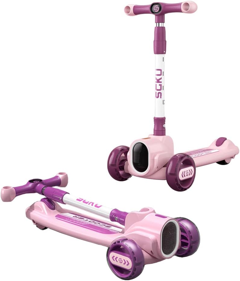 🛴 Happy Kiddo’s smart, light-up kids’ scooter—featuring a fun, attractive design in an elegant mauve color 🛴
