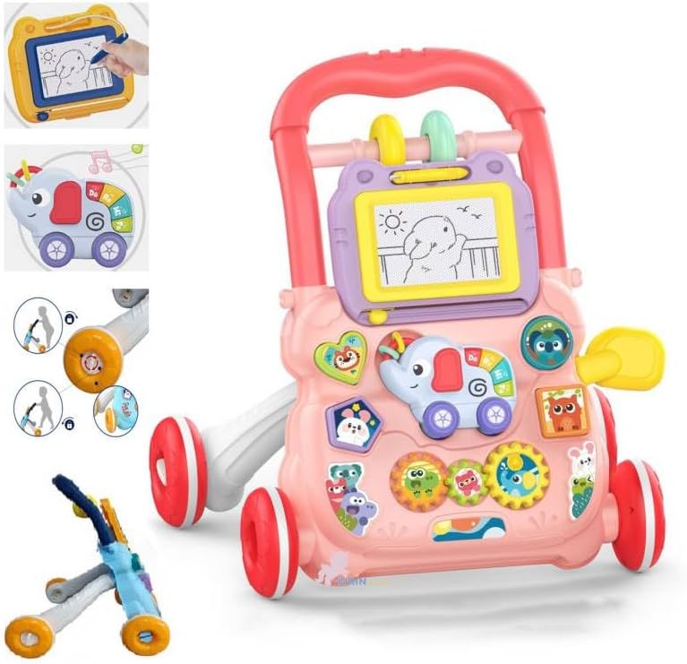 Happy Kiddo Multifunctional Baby Walker and Educational Toys (pink)👶