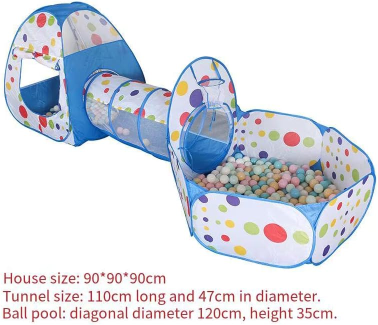 3-in-1 Kids’ Play Tent with Crawl Tunnel and Ball Pit – Foldable Play Tent for Indoor and Outdoor Use – A Fun and Safe Play Space for Boys and Girls 🌈🥳✨