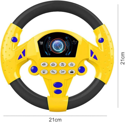 Happy Kiddo Steering Wheel Toy | Kids' Car Steering Wheel | Portable Driving Simulator Console with Music for Backseat Play | Steering Wheel Toy | Gift-Ready Steering Wheel Toy