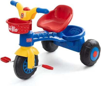TicToys Trello Kids Tricycle – Durable 3-Wheel Pedal Bike with Storage Bucket, Bell & Anti-Slip Tires – Ages 2 to 6 Years (Blue)