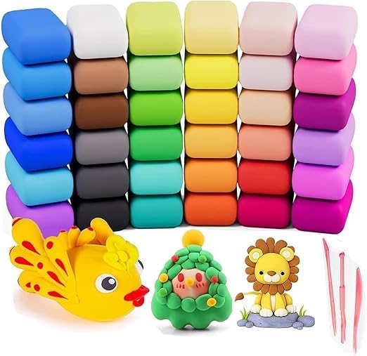 Happy Kiddo 36-Color Soft Magic Clay for Kids – Non-Toxic Modeling Clay with Sculpting Tools for Crafts and Creative Fun