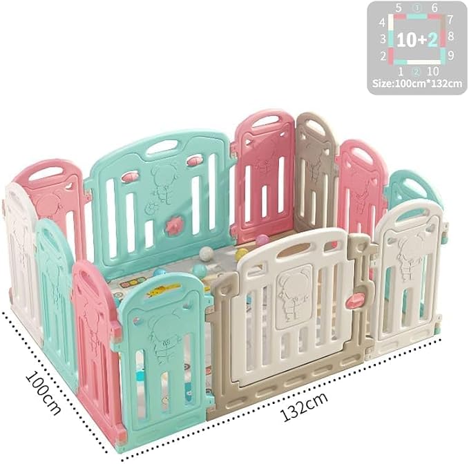 Extra Large Baby Playpen | 150 × 180 cm | Play Mat & 50 Pit Balls