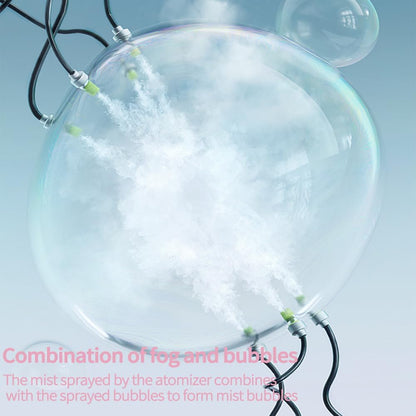 Happy Kiddo Bubble Wand – Interactive, mobile-friendly mist bubble machine featuring flexible inner bubbles and smoke-filled bubbles of the perfect size (Pink).