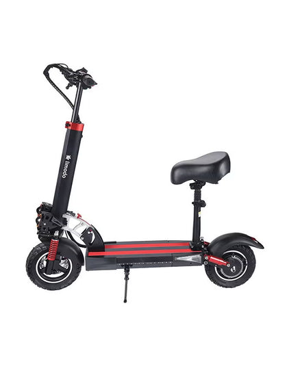 Crony Electric Scooter for Youth (with comfortable seat and LED lighting) – Red in Black