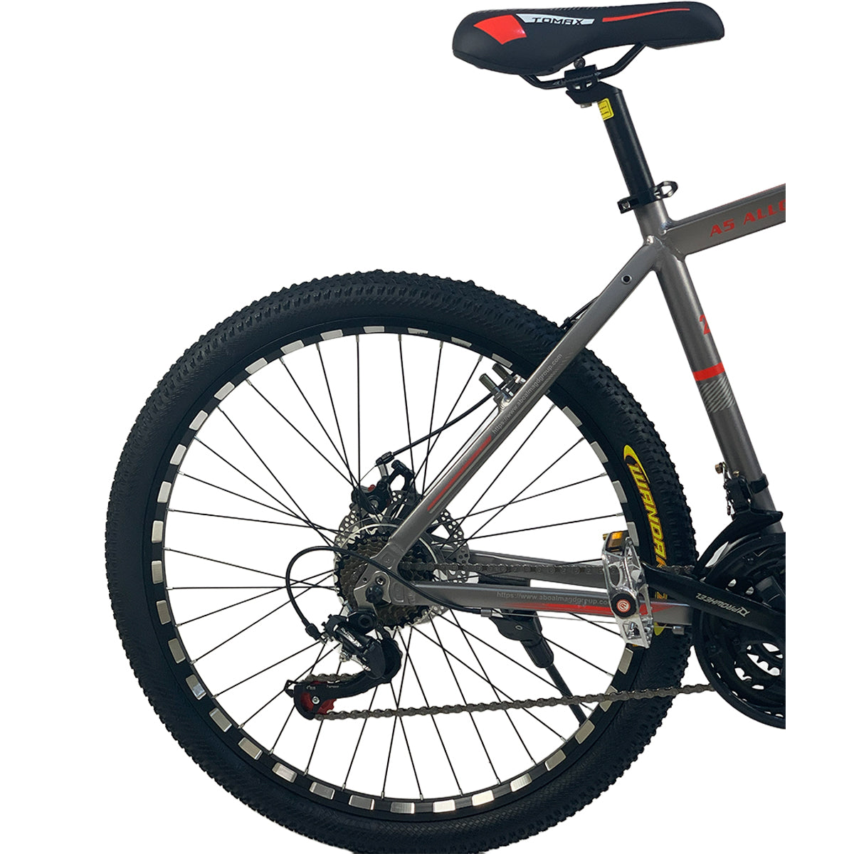 Tomax 26-inch bike – disc brakes and front suspension for a comfortable and safe ride .Gray