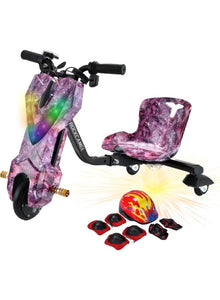 Mini 36V 3‑Wheel Drifting Electric Scooter with Bluetooth & Helmet Pad Set