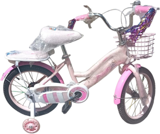Kids Girls Bike | Princess Design | Basket | Pink
