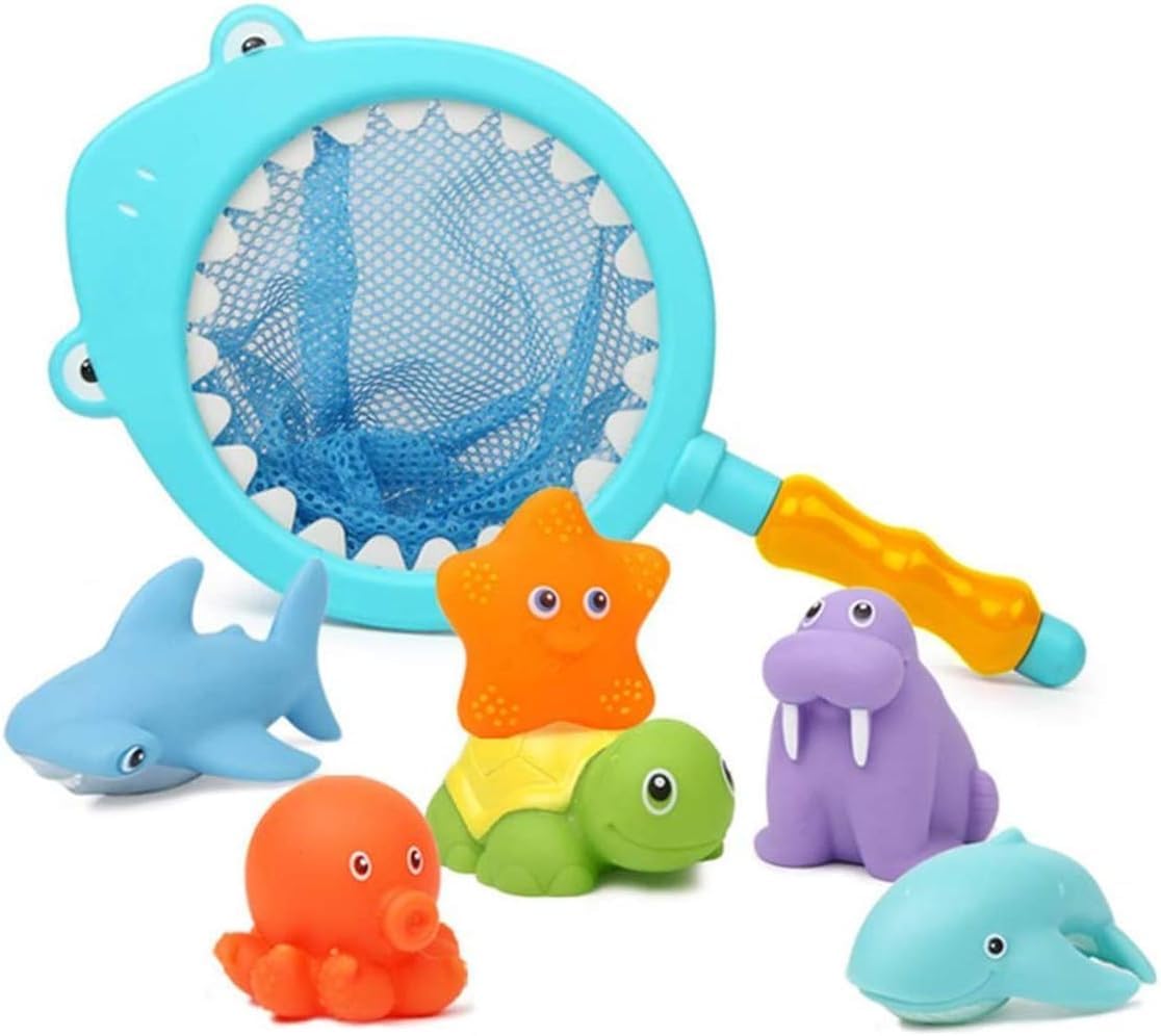 Happy Kiddo 7-Piece Baby Bath Toy Set – Color-Changing Bathtub Toys for Toddlers, Featuring Water-Spraying and Sound Effects, Plus Soft Sea-Life Accessories.