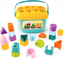 Shape-Sorting Cube Toy: Kids' Toy Storage Bucket with Handle, Shape Sorter and Alphabet Blocks | Educational Sorting and Stacking Cube for Toddlers (Ages 1+) and Boys