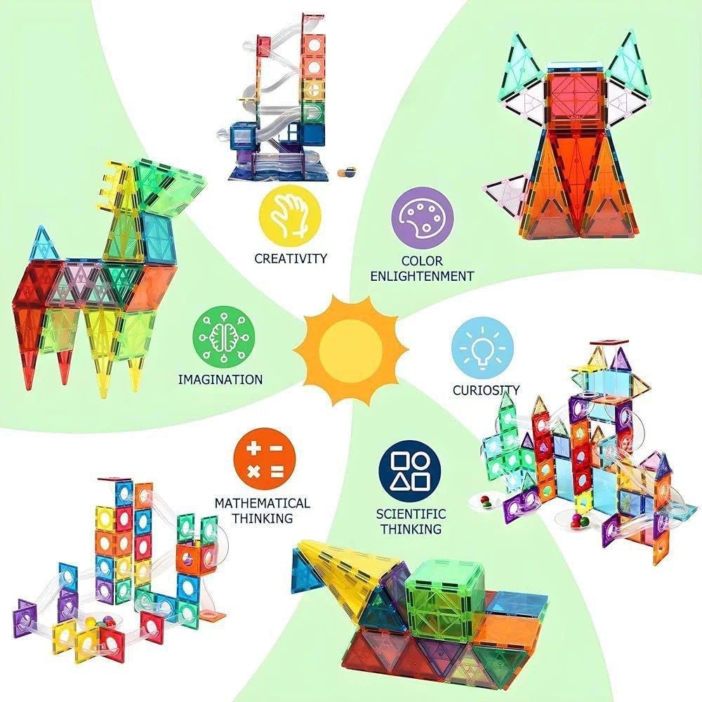 Educational Magnetic Building Blocks (97 pieces) – Boundless creativity; play and learn all at once! 🏰✨