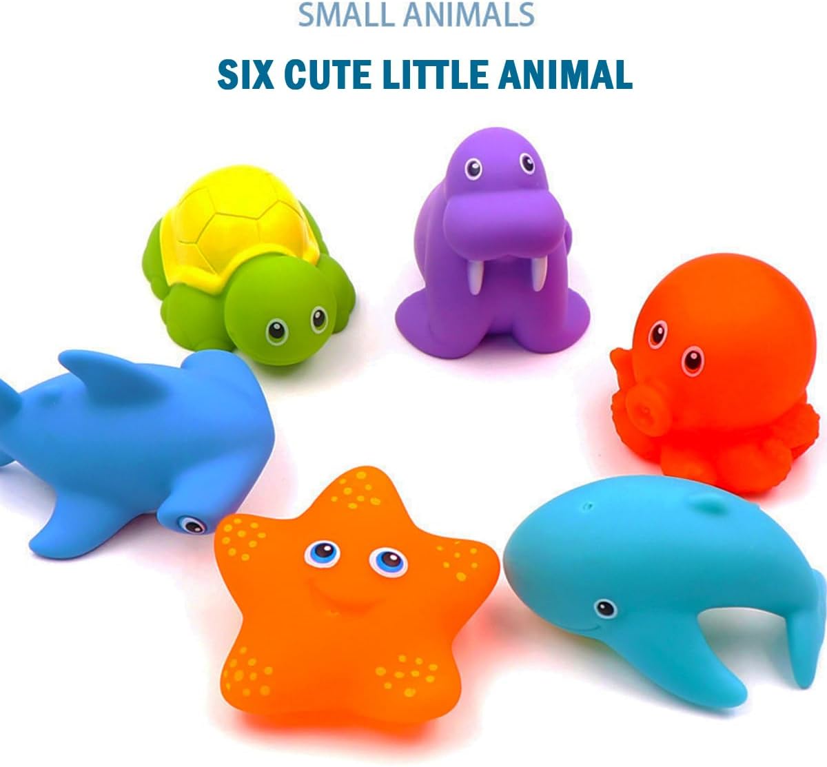 Happy Kiddo 7-Piece Baby Bath Toy Set – Color-Changing Bathtub Toys for Toddlers, Featuring Water-Spraying and Sound Effects, Plus Soft Sea-Life Accessories.
