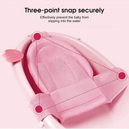 🛁 Safe Mesh Baby Bath Cushion – Comfort, safety, and unrestrained fun! In pink, from Happy Kiddo! 👶✨