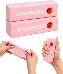 Happy Kiddo 13cm/4-inch Slow-Rising Strawberry Stress-Relief Block – Stress-Relieving Tool, Creative Desktop Decor, and Unique Gift for Adults (Home & Office)