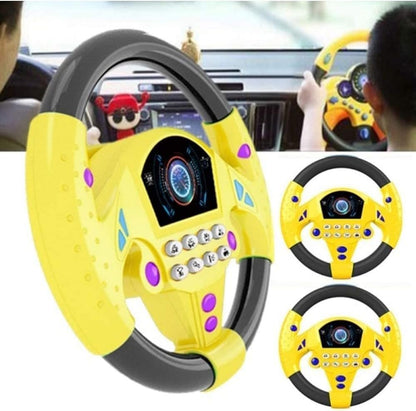 Happy Kiddo Steering Wheel Toy | Kids' Car Steering Wheel | Portable Driving Simulator Console with Music for Backseat Play | Steering Wheel Toy | Gift-Ready Steering Wheel Toy